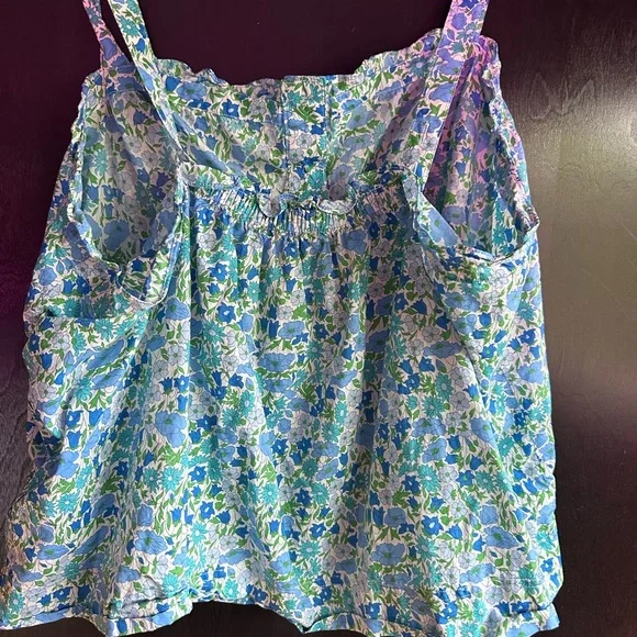 Liberty of London J.Crew smocked button front Tank Top XXL - Picture 3 of 4